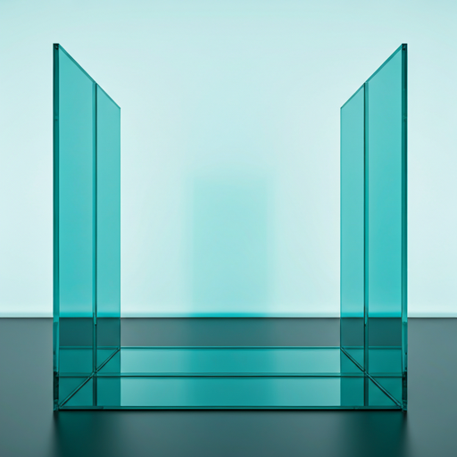 Abstract architectural glass structure representing secure modern finance
